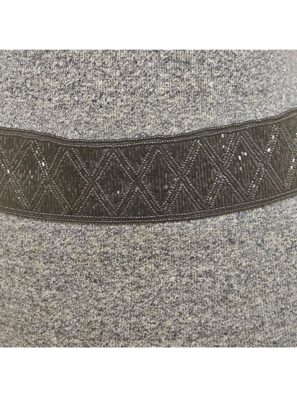 Talbots Waist Belt Womens Size L Black Fabric Beaded Hook And Loop Closure - Picture 4 of 8